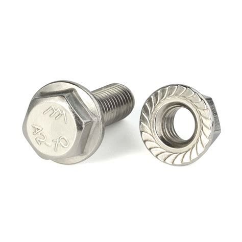 flanged hex head bolts hexagon screws serrated flange hex lock nut