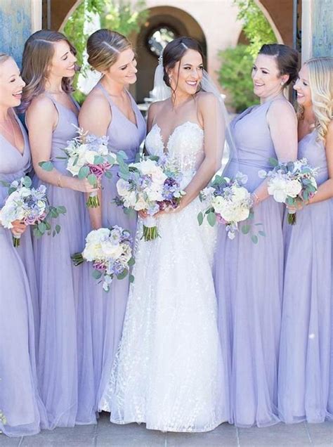 Lilac Bridesmaid Dress Tulle Bridesmaid Dress Full Length Bridesmaid