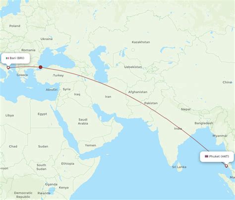 All Flight Routes From Bari To Phuket BRI To HKT Flight Routes