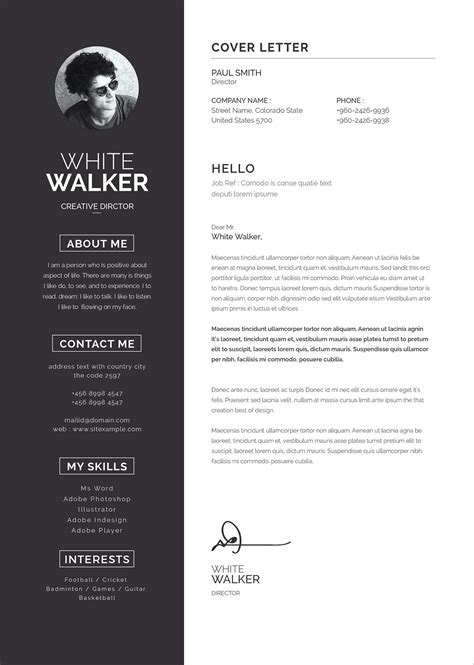 Free Clean Resume Template And Cover Letter In Word Psd Pptx And Eps