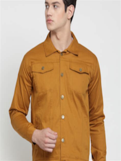 Buy Voxati Men Mustard Yellow Solid Denim Jacket Jackets For Men