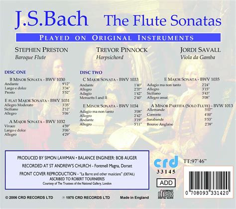 Johann Sebastian Bach Flötensonaten BWV 1013 1030 1035 2 CDs jpc