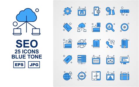 Premium Seo Blue Tone Icon Pack Vector Art At Vecteezy