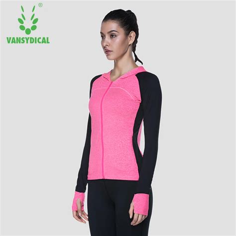 Women Running Jacket Shirt Hooded Slim Sports Tops Zipper Yoga Pilates