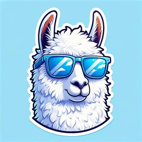 Premium Photo Cool Llama With Sunglasses Cartoon Sticker