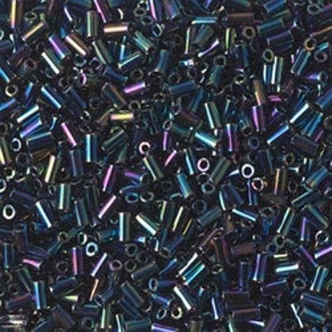 3mm Miyuki Bugle Bead Metallic Variegated Blue Iris BGL1 455 3mm