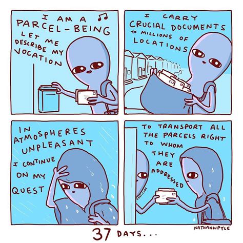 Strange Planet On Instagram “p A R C E L S” Planet Comics Cute Alien