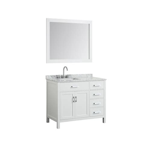 Beaumont Decor Hampton 43 In White Undermount Single Sink Bathroom