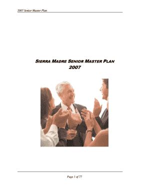 Fillable Online Sierra Madre Senior Master Plan Fax Email Print PdfFiller