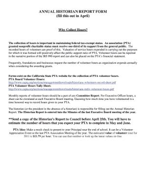 Fillable Online Svpta ANNUAL HISTORIAN REPORT FORM Fill This Out In