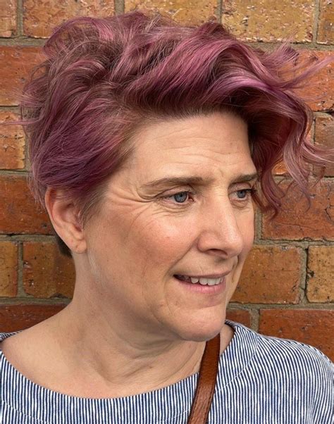 Pixie Hairstyle For Women Over 60 With Wavy Hair Thick Wavy Hair Pixie