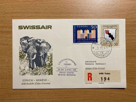 Swissair Erstflug Z Rich Abidjan Ab Liechtenstein Acheter Sur