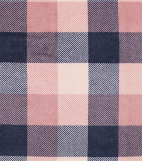 Jovial Pink Plaid Luxe Fleece Fabric Joann