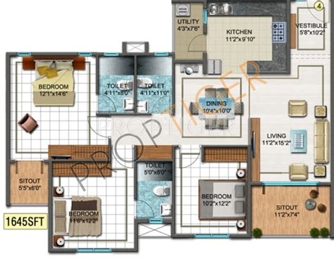 Dsr Sunrise Towers Floor Plan Floorplans Click