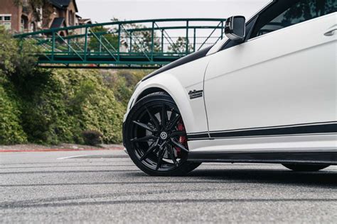 White Mercedes Benz C63 Amg Brada Wheels