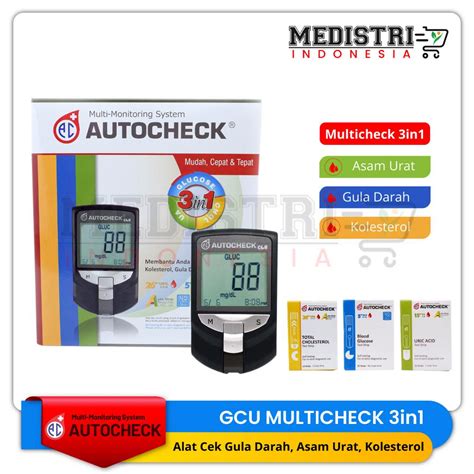 Jual Autocheck GCU 3 In 1 Alat Cek Darah Lengkap Gula Darah Diabetes