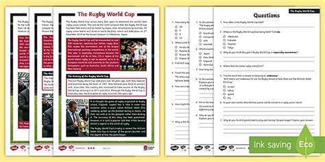 Free Uks The Rugby World Cup Differentiated Reading Comprehension