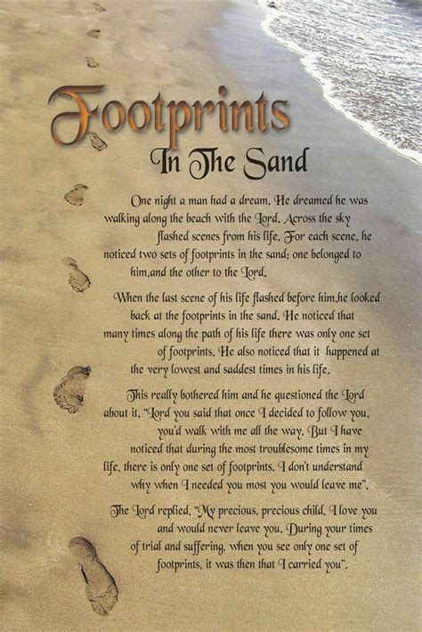 Footprints In The Sand Poem Printable