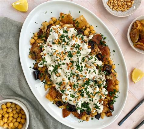 Eggplant And Crispy Pita Lebanese Fatteh Blog Cookit