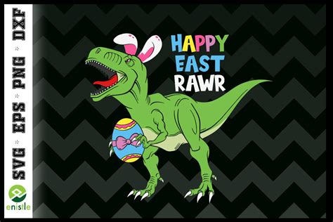 Dinosaur Happy East Rawr Easter Day Graphic By Enistle Creative Fabrica