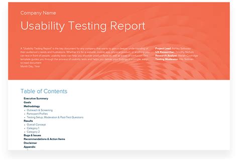 Free Usability Testing Report Template Xtensio