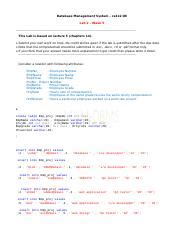 Lab Wk Docx Database Management System Cs De Lab Week