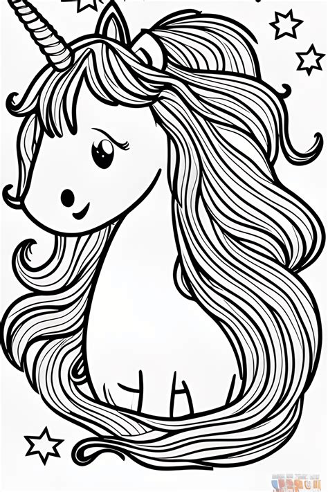 Cute Unicorn Rainbow Coloring Page · Creative Fabrica