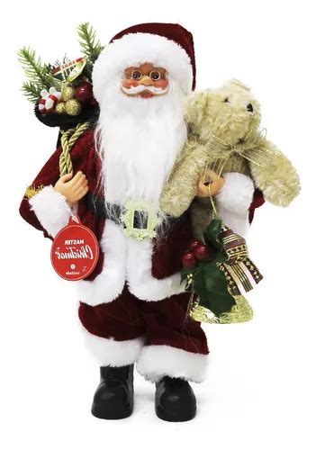 Papai Noel Decoração Natalina Boneco Enfeite Luxo 30cm MercadoLivre