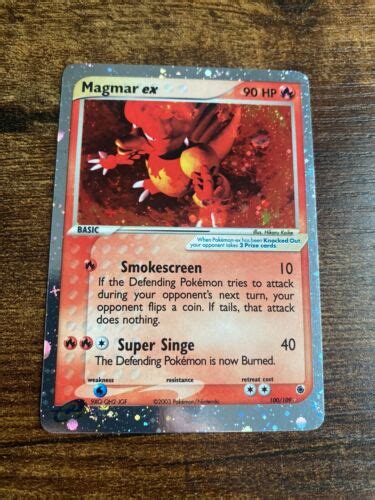 Magmar 100 109 Ruby Sapphire Holo Ultra Rare Vintage Pokemon TCG Card