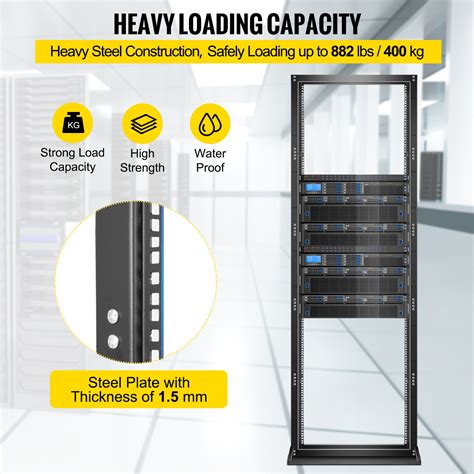 Vevor Server Rack 45u Open Frame Rack 2 Post It Server Network Relay Rack 19 Inch Server