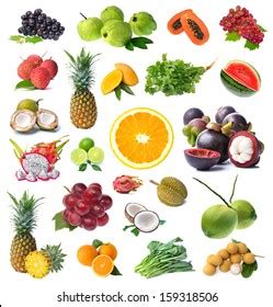 Large Page Fruits Vegetable Isolated On Stock Photo