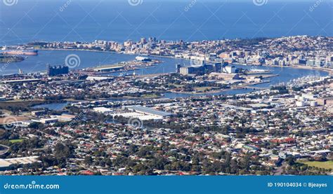 Newcastle City Aerial View Nsw Australia Stock Photo Image Of River