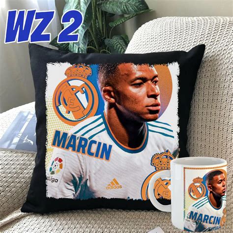 ZESTAW PODUSZKA KUBEK KYLIAN MBAPPE REAL MADRID PREZENT DLA DZIECKA Y5