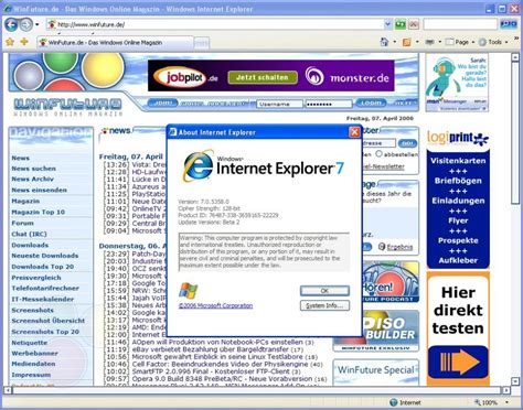 Internet Explorer 7 Beta Build 5358 Infos And Bilder Winfuturede