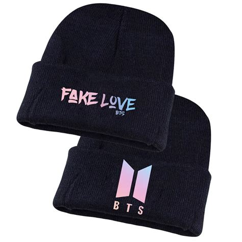 New Kpop Bts Beanies Hat Cap Fake Love Album Print Korean Style