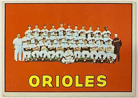 Baltimore Orioles 1967 Topps Baseball Team Card Wbrooks Robinson