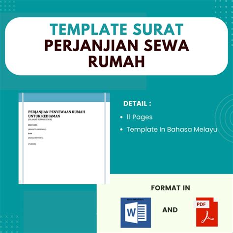 🔥instant🔥 Surat Perjanjian Sewa Rumah Template Surat Kontrak House Rental Agreement Contract