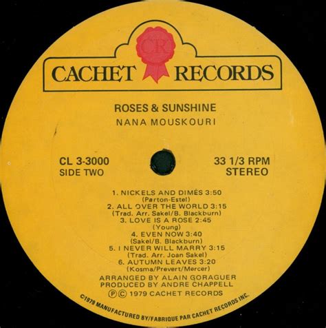 Roses And Sunshine 1979 Nana Mouskouri