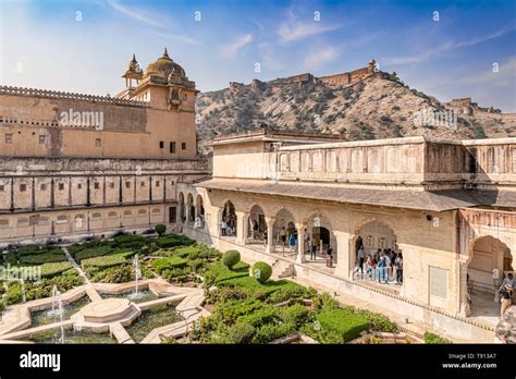 Amer India Nov 17 2018 Tourists Visiting Amber Fort Located In