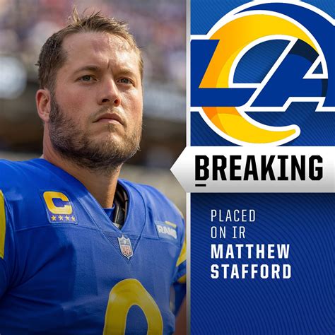 猫ネッコ on Twitter RT NFL Rams place QB Matthew Stafford neck on IR