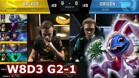 Splyce Vs Origen Game S Eu Lcs Spring Week Day Spy Vs