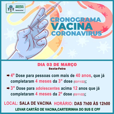 CRONOGRAMA DE VACINA DE COVID 19 PARA O DIA 03 03 Prefeitura