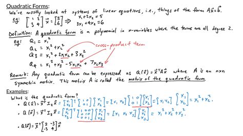 Linear Algebra Quadratic Forms Youtube