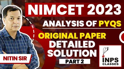 Nimcet 2023 Original Paper Detailed Solution Nimcet Pyqs By Nitin