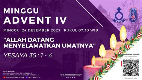 Live Ibadah Minggu Advent Iv Hkbp Medan Sudirman Minggu Desember