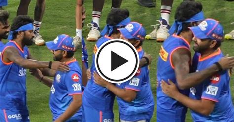 Hardik Pandya and Rohit Sharma hug each other at Mumbai Indians ...