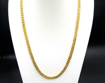 K Thai Baht Gold Link With Box Link Chain G Mm Etsy