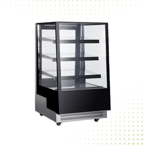 Refrigerated Glass Display With 3 Glass Shelves 300lt From Piokit Black