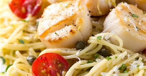 Pan Seared Scallops With Lemon Caper Pasta Recipe Jessica Gavin