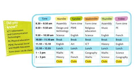 Timetable